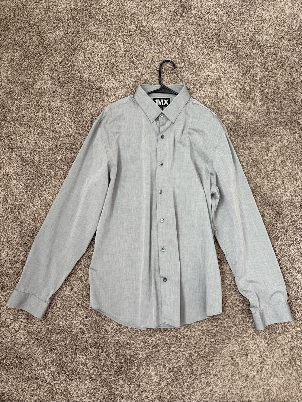 Express Modern Fit Men's Light Gray Long-Sleeve Button-Down Shirt